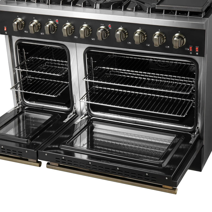 FORNO Galiano 48" Gas on Gas Range FFSGS6244-48BLK