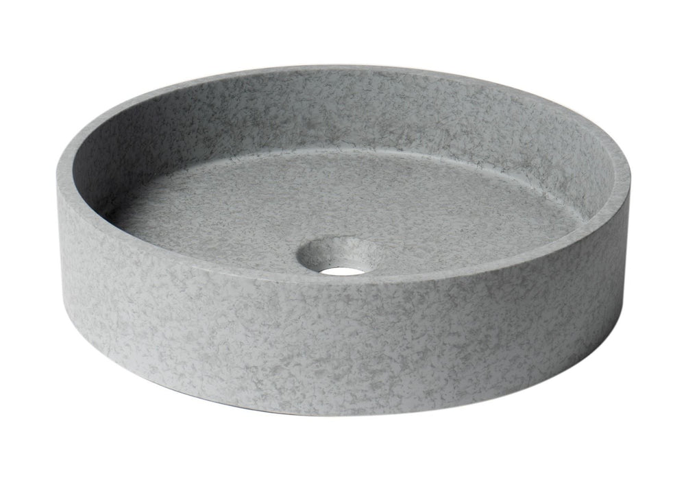 ALFI brand 17" Round Solid Concrete Gray Matte Above Mount Bathroom Sink ABCO17R