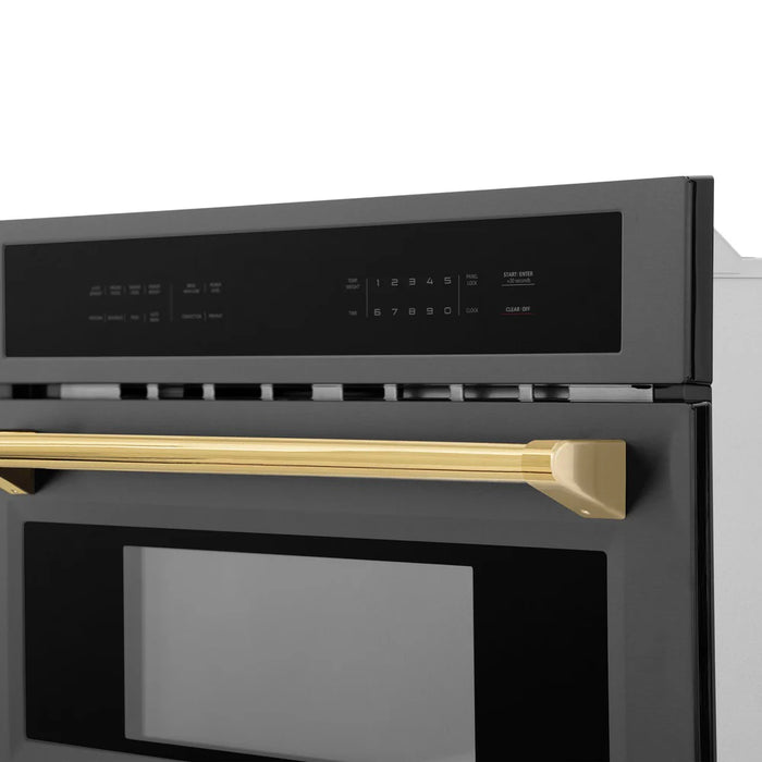 ZLINE 30” Convection Microwave, Black Stainless, Gold MWOZ-30-BS-G