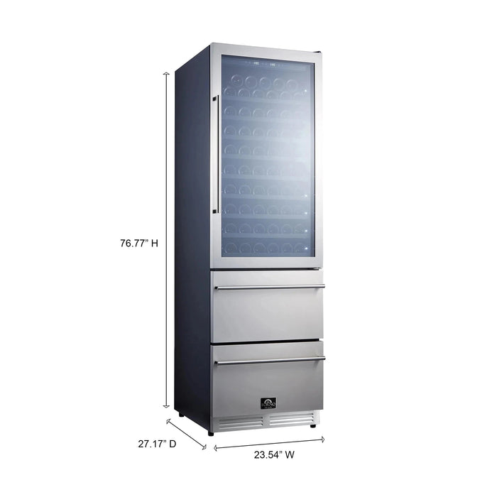 FORNO Azienda 24" 108 Bottle Triple Zone Wine Cooler FWCDR6628-24S