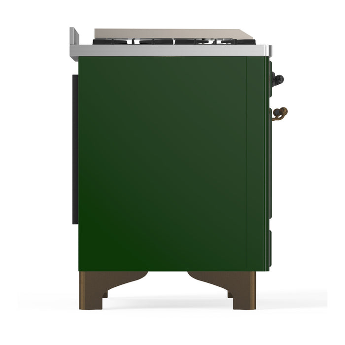 ILVE Majestic III 48" Dual Fuel Range, Emerald Green, Burnished Trim UM48FSQNR3EGB
