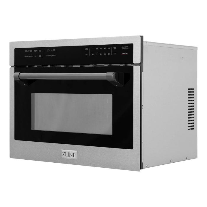 ZLINE 24” Convection Microwave, Stainless Steel, Black MWOZ-24-SS-MB