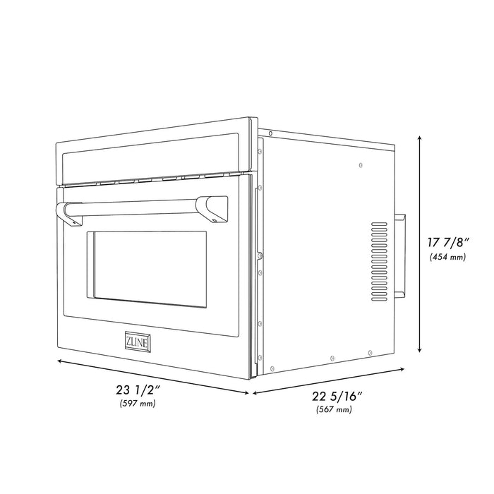 ZLINE 24” Convection Microwave, Stainless Steel, Bronze MWOZ-24-SS-CB