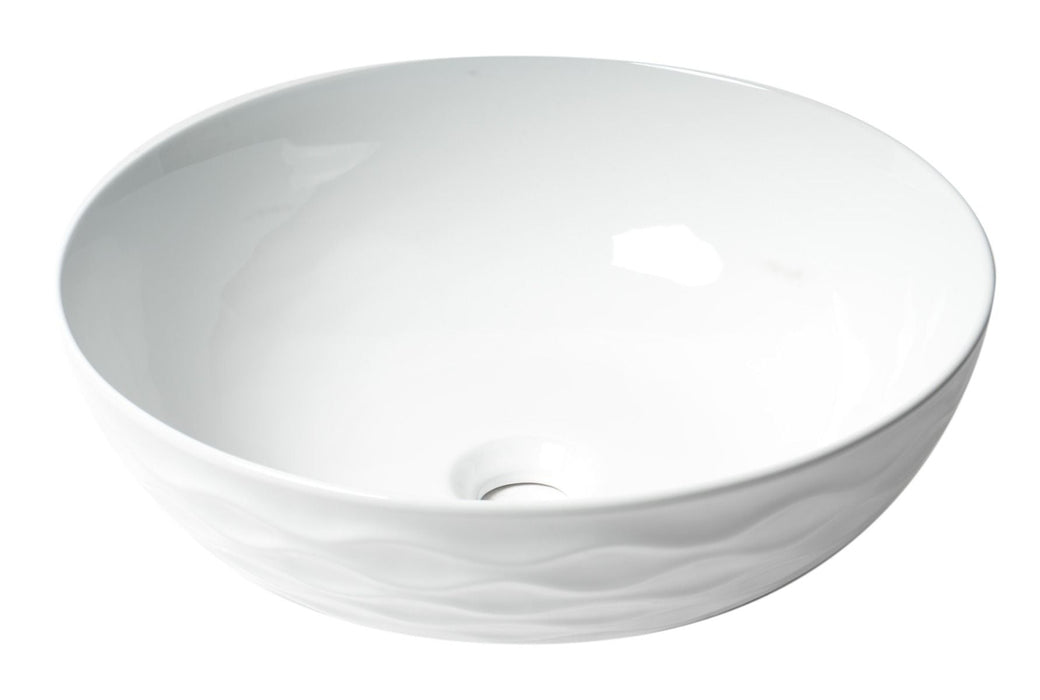 ALFI brand White 17" Decorative Round Vessel Above Mount Ceramic Sink ABC909