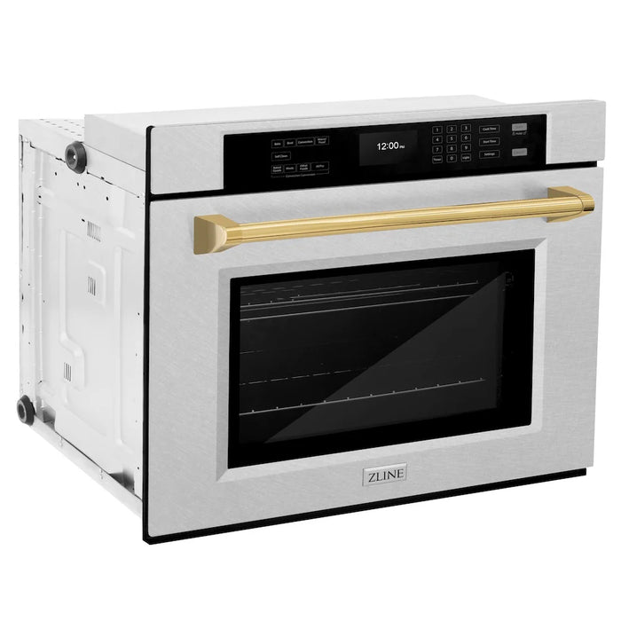 ZLINE 30"Professional True Convection Single Wall Oven, Air Fry, Self Clean, DuraSnow® Gold WASSZ-30-G