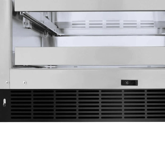 ZLINE 24" Touchstone 151 Can Beverage Fridge Black Stainless Steel Glass Door RBSO-BS-24