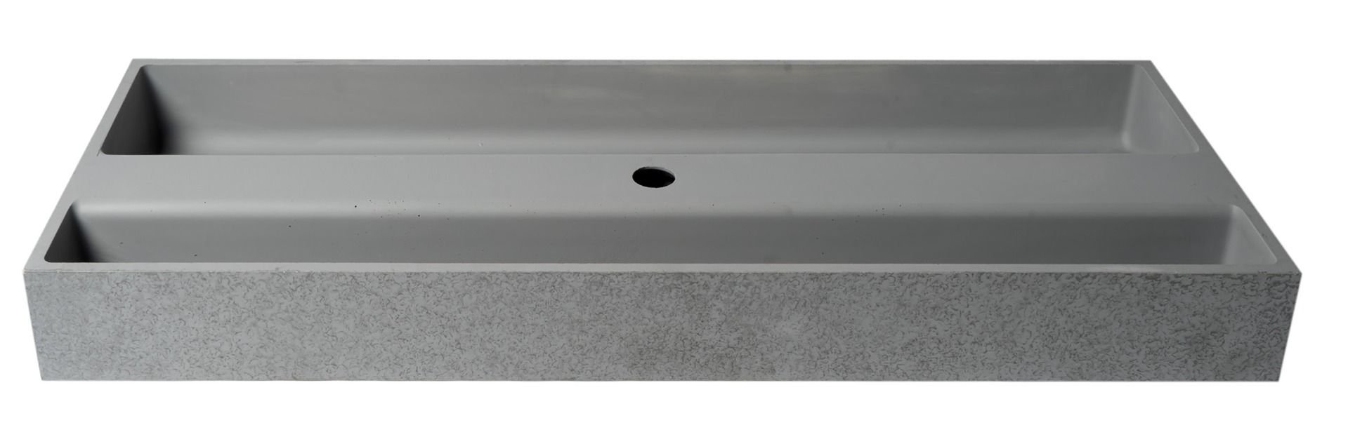 ALFI brand 48" Solid Concrete Gray Matte Trough Sink for the Bathroom ABCO48TR