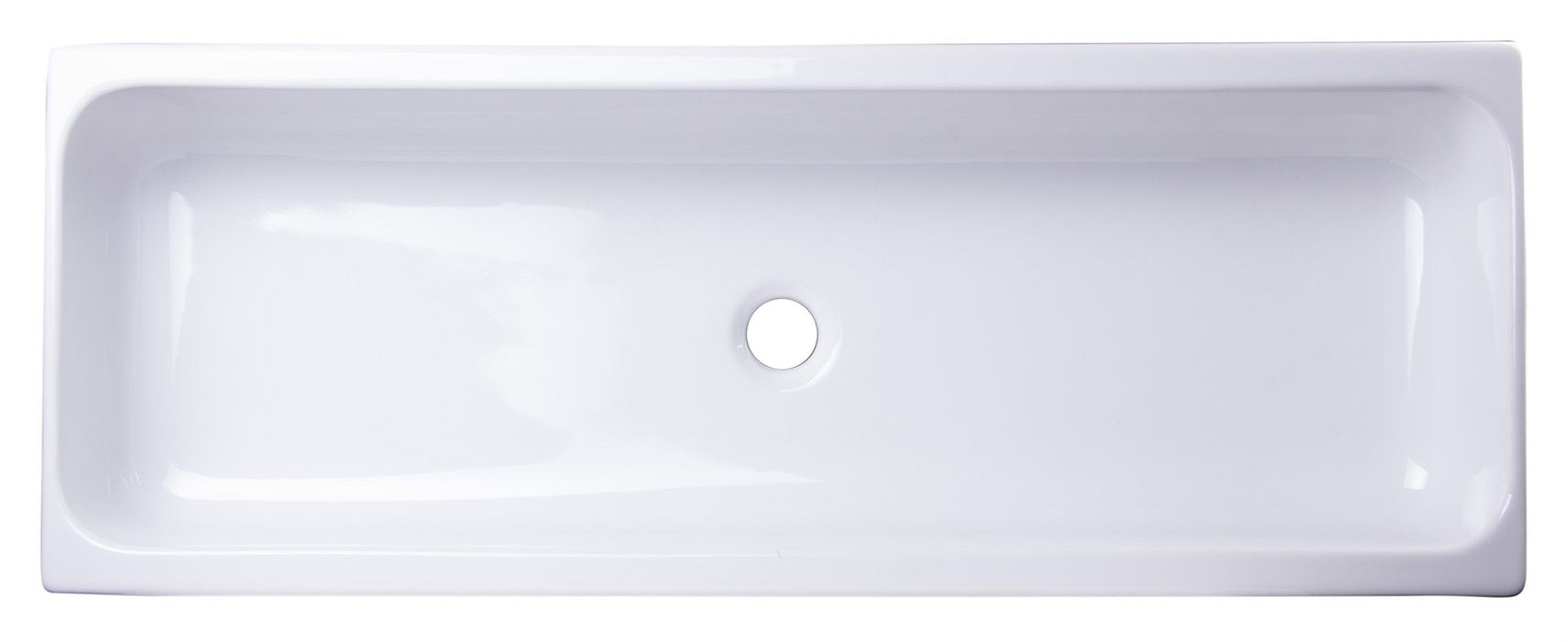 ALFI brand 48" White Above Mount Fireclay Bath Trough Sink AB48TR