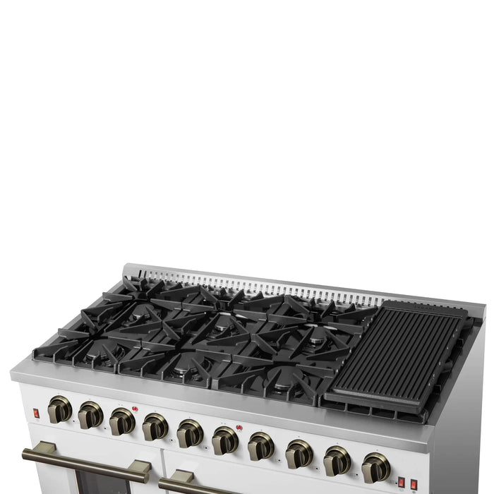 FORNO Galiano 48" Gas on Gas Range FFSGS6244-48WHT