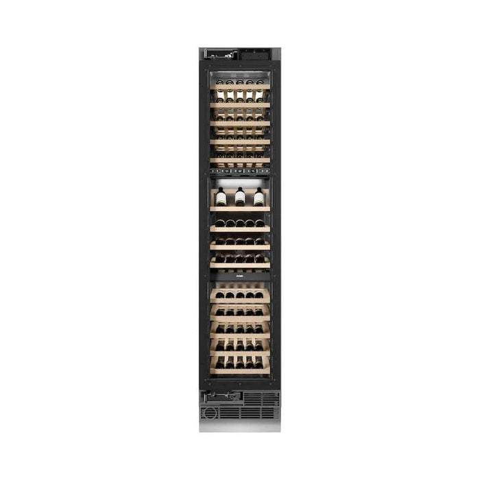 ZLINE 18" Triple Zone 68 Bottle Panel Ready Column Left Hinge Wine Cooler Matte Black RBCWVLZ-18-MB