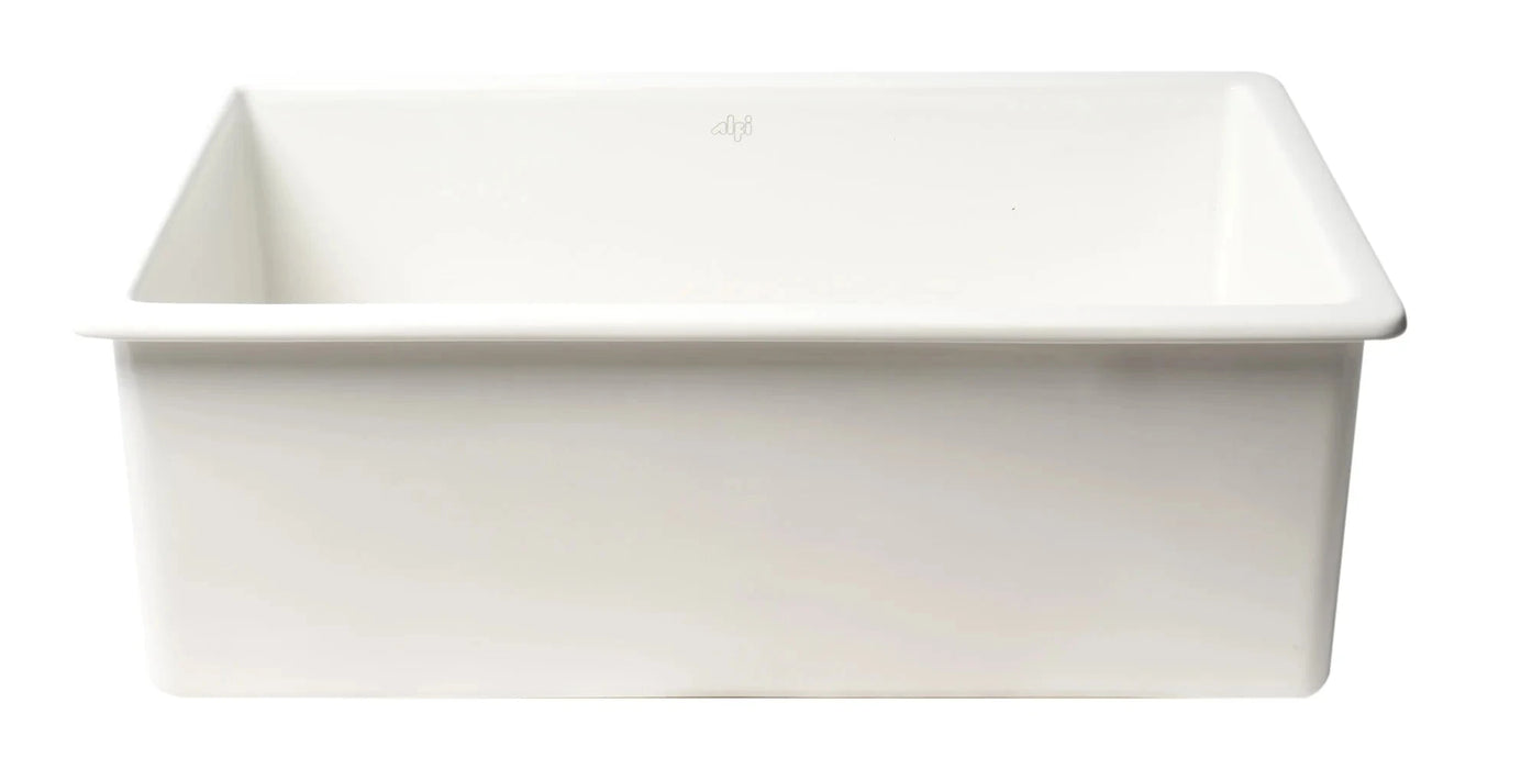ALFI brand White 30" Fireclay Undermount Fireclay Kitchen Sink ABF3018UD-W