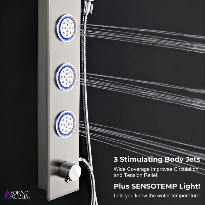 Forno Acqua AcquaSPA Shower Panel, Overhead Rainfall Shower, Handheld Shower Head SL31BC-L8