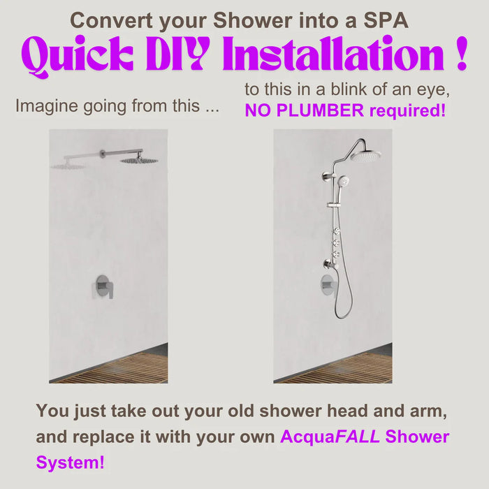 Forno Acqua AcquaSPA Retrofit Shower, Overhead Rainfall Shower, Handheld Shower Head SC31CP-C8