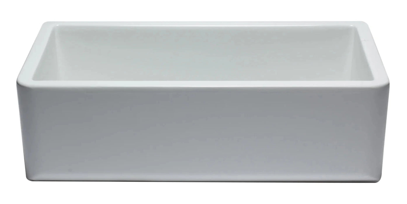 ALFI brand 33" Smooth Solid Thick Wall Fireclay Single Bowl Farm Sink AB3318SB-W