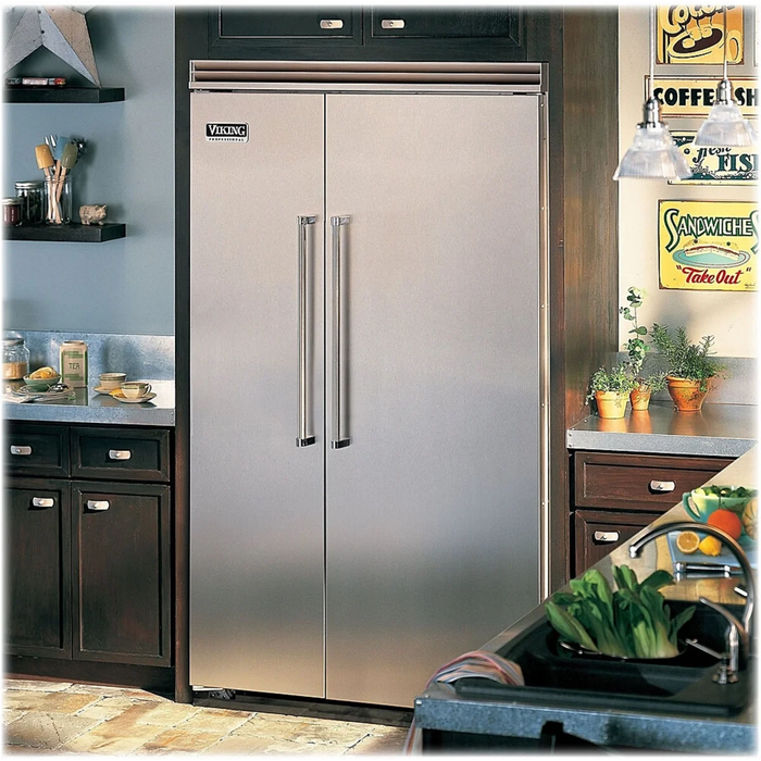 Viking® 5 Series 48" Stainless Steel Built In Side-by-Side Refrigerator VCSB5484SS
