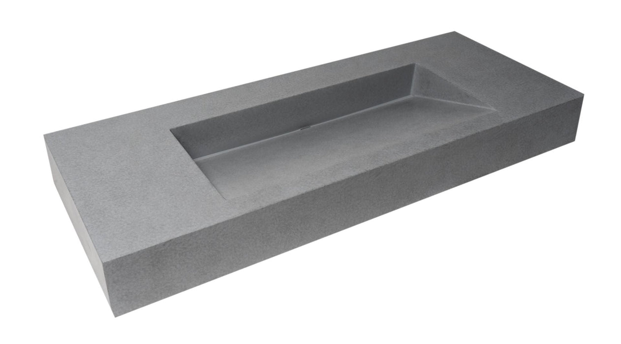 ALFI brand 48" Solid Concrete Rectangular Countertop Sink ABCO48R