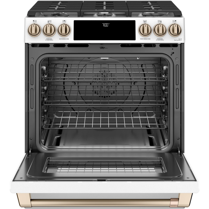 Cafe 30" Slide-In Gas Smart Range, CGS700P4MW2