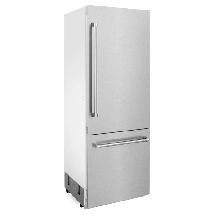 ZLINE Built-In Bottom Freezer Refrigerator, Water Dispenser, Ice Maker, Satin Stainless Steel RBIV-SN
