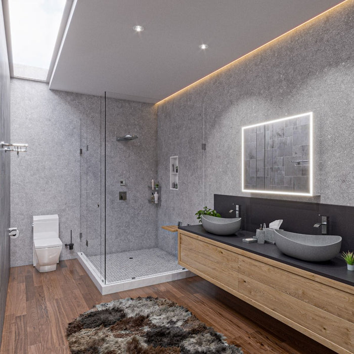 ALFI brand 23" Solid Concrete Wavy Oval Above Mount Vessel Sink ABCO23O