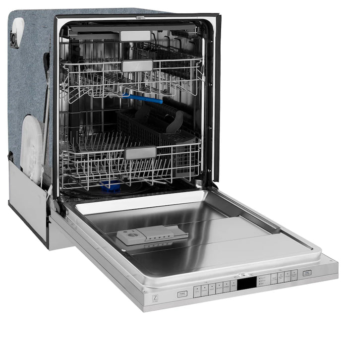 ZLINE Autograph Edition 24" Tall Tub Dishwasher, Custom Panel Ready, Matte Black DWMTZ-24-MB