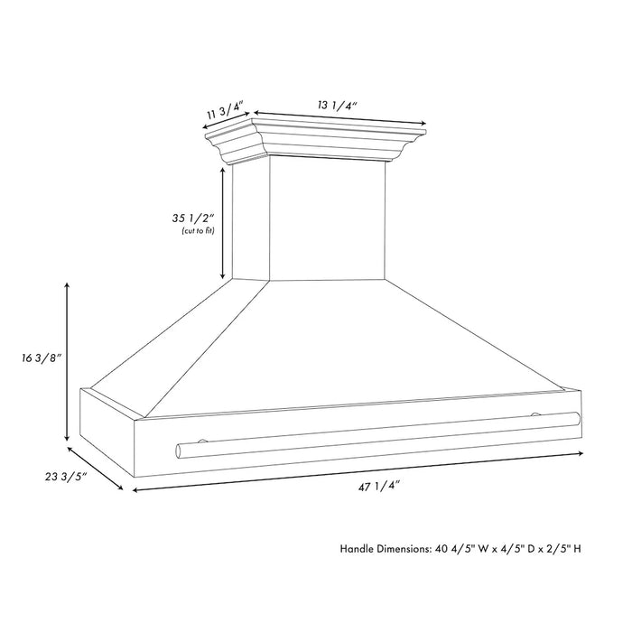 ZLINE 48" Autograph DuraSnow White Range Hood 8654SNZ-WM48-MB