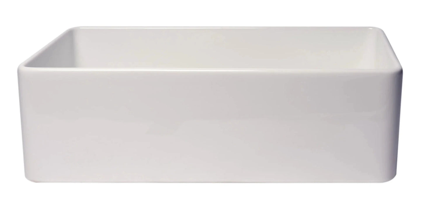ALFI brand Smooth Apron 33" Single Bowl Fireclay Farm Sink ABF3318S