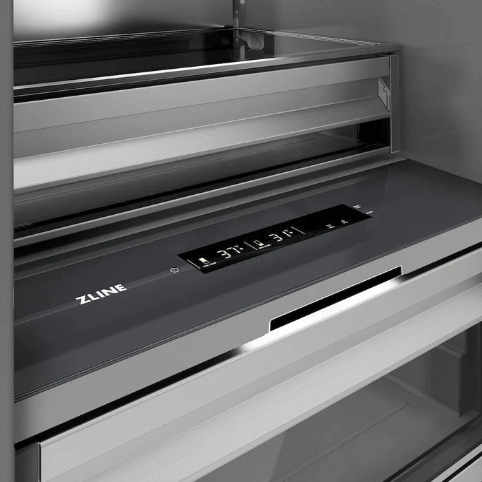 ZLINE 30" Column Refrigerator White Matte Stainless Steel, Graphite Gray Interior Matte Black RCRVZ-WM-30-MB