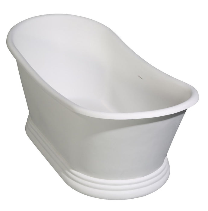 ALFI brand 67" White Matte Pedestal Solid Surface Resin Bathtub AB9950