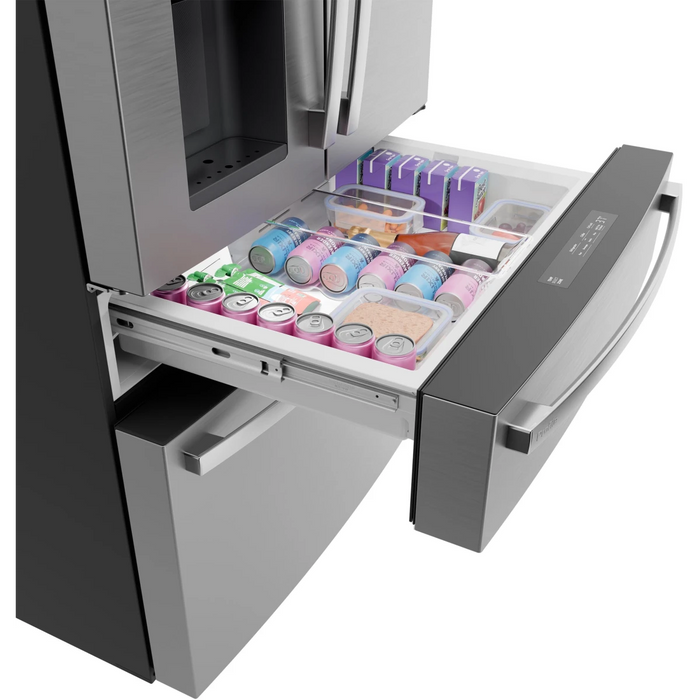 GE 36" Freestanding 4-Door French-Door Smart Refrigerator, PVD28HYYFS