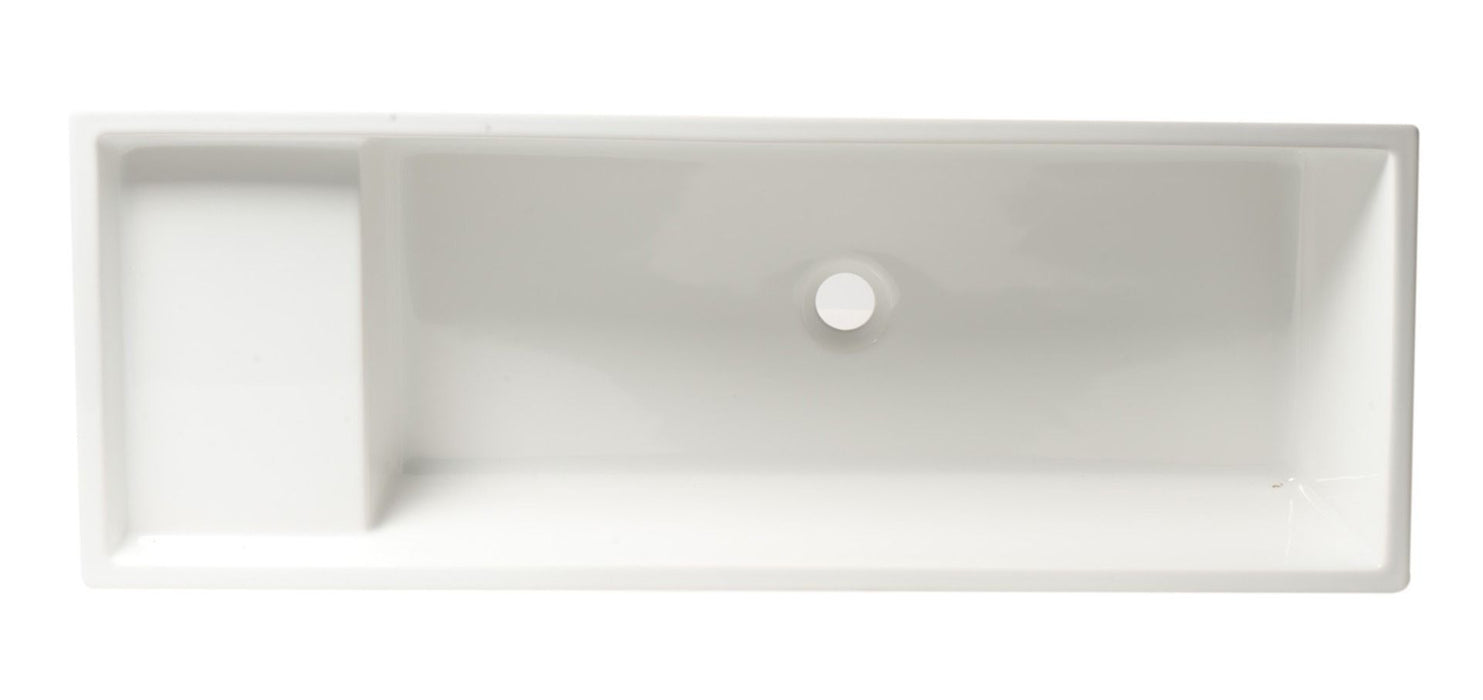 ALFI brand 39" White Above Mount Fireclay Bathroom Trough Sink AB39TR