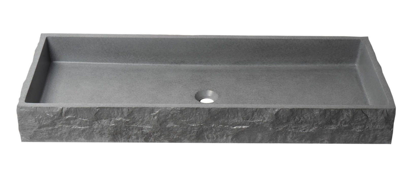 ALFI brand 39" Solid Concrete Gray Matte Trough Sink for the Bathroom ABCO39TR