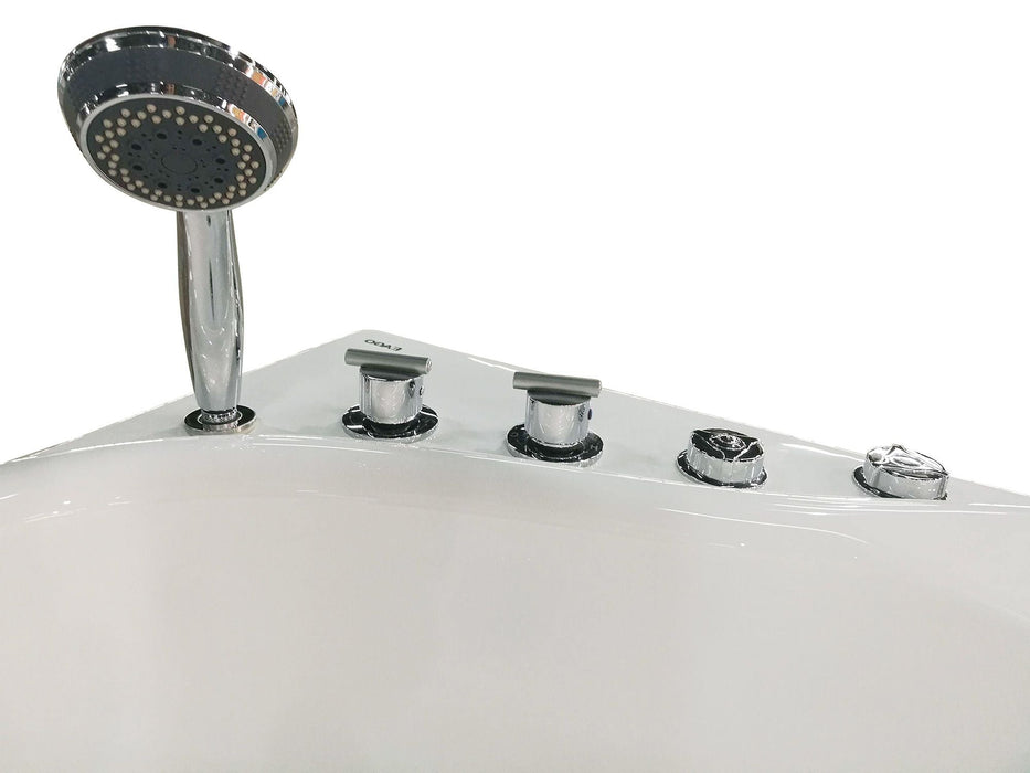 EAGO 57'' White Acrylic Jetted Whirlpool Bathtub, Fixtures AM175-L