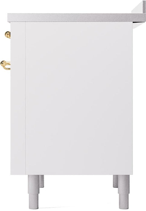 ILVE Nostalgie II 36" Electric Range, White, Brass Trim UPI366NMPWHG ILVE