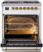 ILVE Nostalgie II 30" Dual Fuel Liquid Propane Range, White, Brass Trim UP30NMPWHGLP ILVE