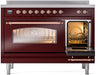 ILVE Nostalgie II 48" Electric Range, Burgundy, Copper Trim UPI486NMPBUP ILVE