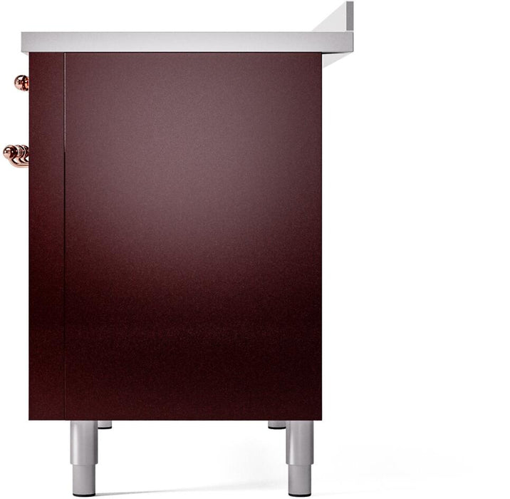 ILVE Nostalgie II 48" Electric Range, Burgundy, Copper Trim UPI486NMPBUP ILVE