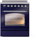 ILVE Nostalgie II 30" Electric Range, Blue Chrome Trim UPI304NMPMBC ILVE