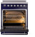 ILVE Nostalgie II 30" Electric Range, Blue Chrome Trim UPI304NMPMBC ILVE