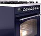 ILVE Nostalgie II 30" Dual Fuel Liquid Propane Range, Blue, Chrome Trim UP30NMPMBCLP ILVE