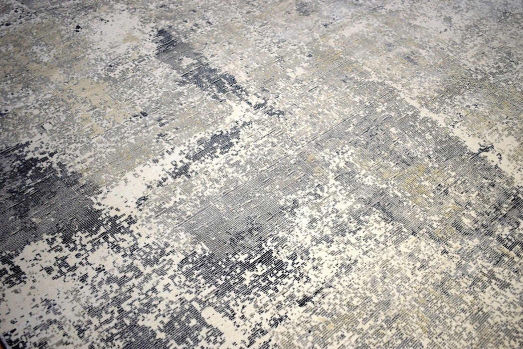 Gray Modern Abstract Wool And Viscose 8x10 Area Rug
