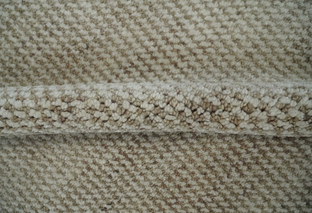 8x10 Beige and Ivory Hand Knotted Rug Contemporary area Rug