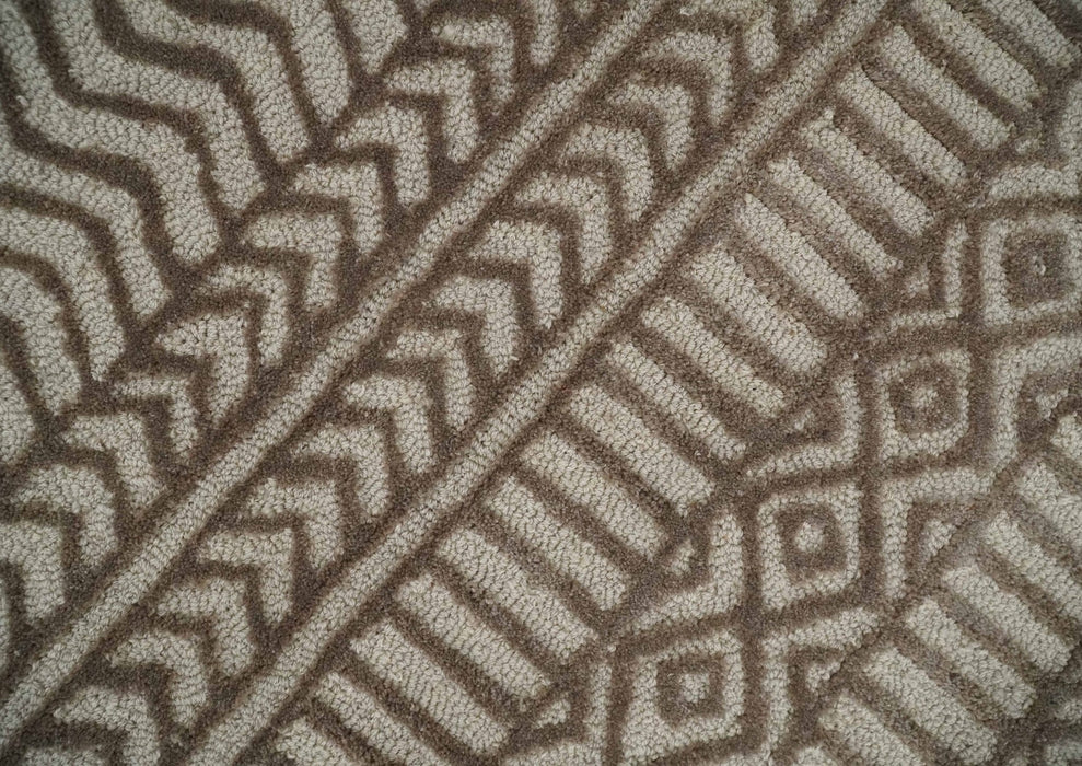 8x10 Hand Tufted Ivory and Bronze Stripes Pattern Rug Multi Size Living Room and Bedroom Rug | TRD6530810S