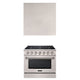 Akicon 36" Stainless Steel Range Hood with 600 CFM Insert & 6-Burner Gas Range Combo – Powerful Ventilation, Convection Oven, Multiple Finishes — AK-HS36H-BS & AK-JK36A1-SS