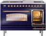 ILVE Nostalgie II 48" Dual Fuel Liquid Propane Range, Blue, Copper Trim UP48FNMPMBPLP ILVE