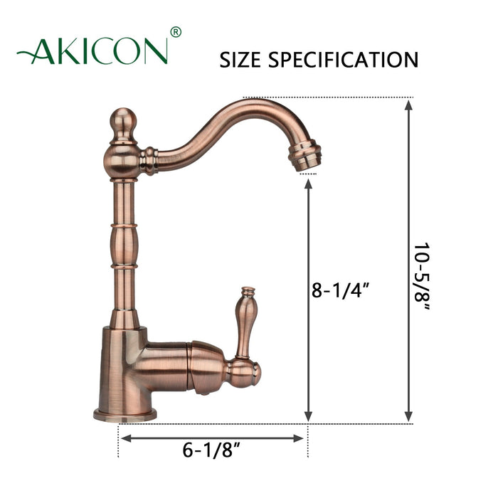 One-Handle Antique Copper Widespread Kitchen Bar Faucet - AK96118P1-AC