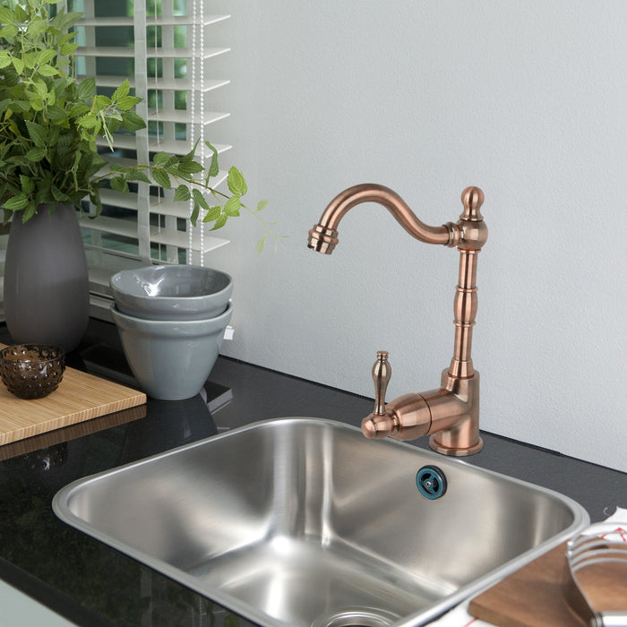 One-Handle Antique Copper Widespread Kitchen Bar Faucet - AK96118P1-AC
