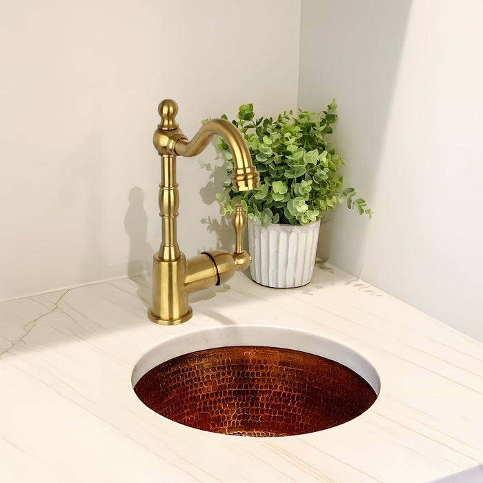 One-Handle Brushed Gold Widespread Kitchen Bar Faucet - AK96118P1-BTG