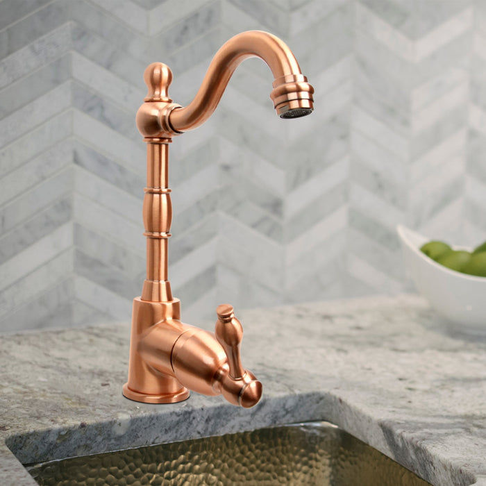 One-Handle Copper Widespread Kitchen Bar Faucet — AK96118P1-C-48