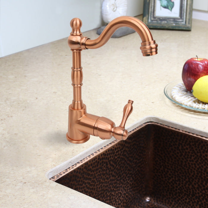 One-Handle Copper Widespread Kitchen Bar Faucet — AK96118P1-C-48