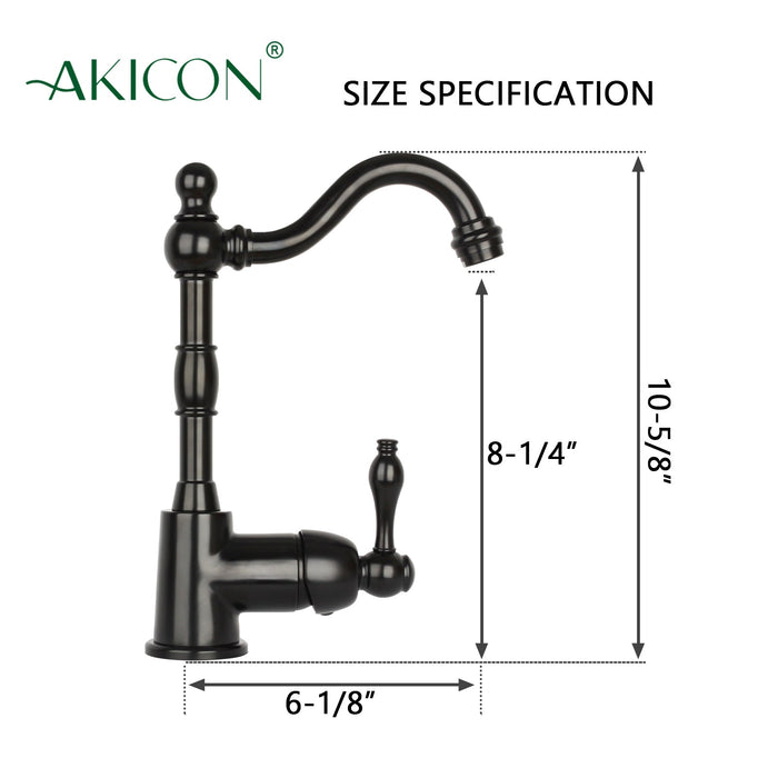 One-Handle Matte Black Widespread Kitchen Bar Faucet - AK96118P1-MB